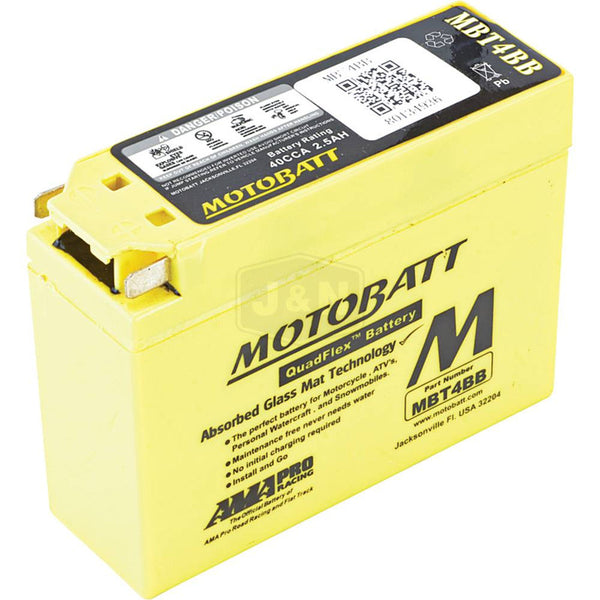 MotoBatt MBT4BB QuadFlex AGMolts 40 CCA Battery YT4BBS