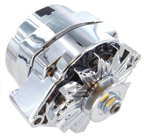 Chrome Alternator 110 AMP Chevy One Wire 1968-89