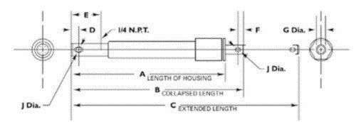 Hydraulic Cylinder Angle Ram Replaces Fisher A5166 ( 2" x 16" )