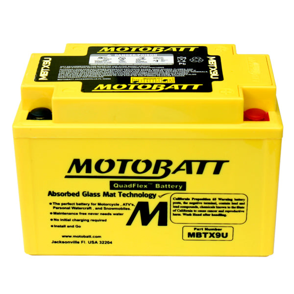 MotoBatt AGM Battery For Kawasaki BJ250 ER650 EX250 EX300 EX650 Motorcycles